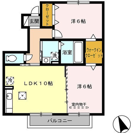 クレセント B棟の物件間取画像